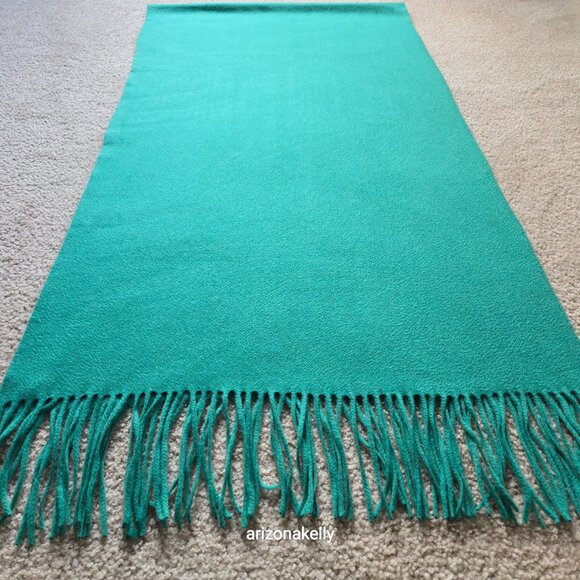 Ann Taylor Cashmere Green Fringed Scarf - Picture 8 of 16